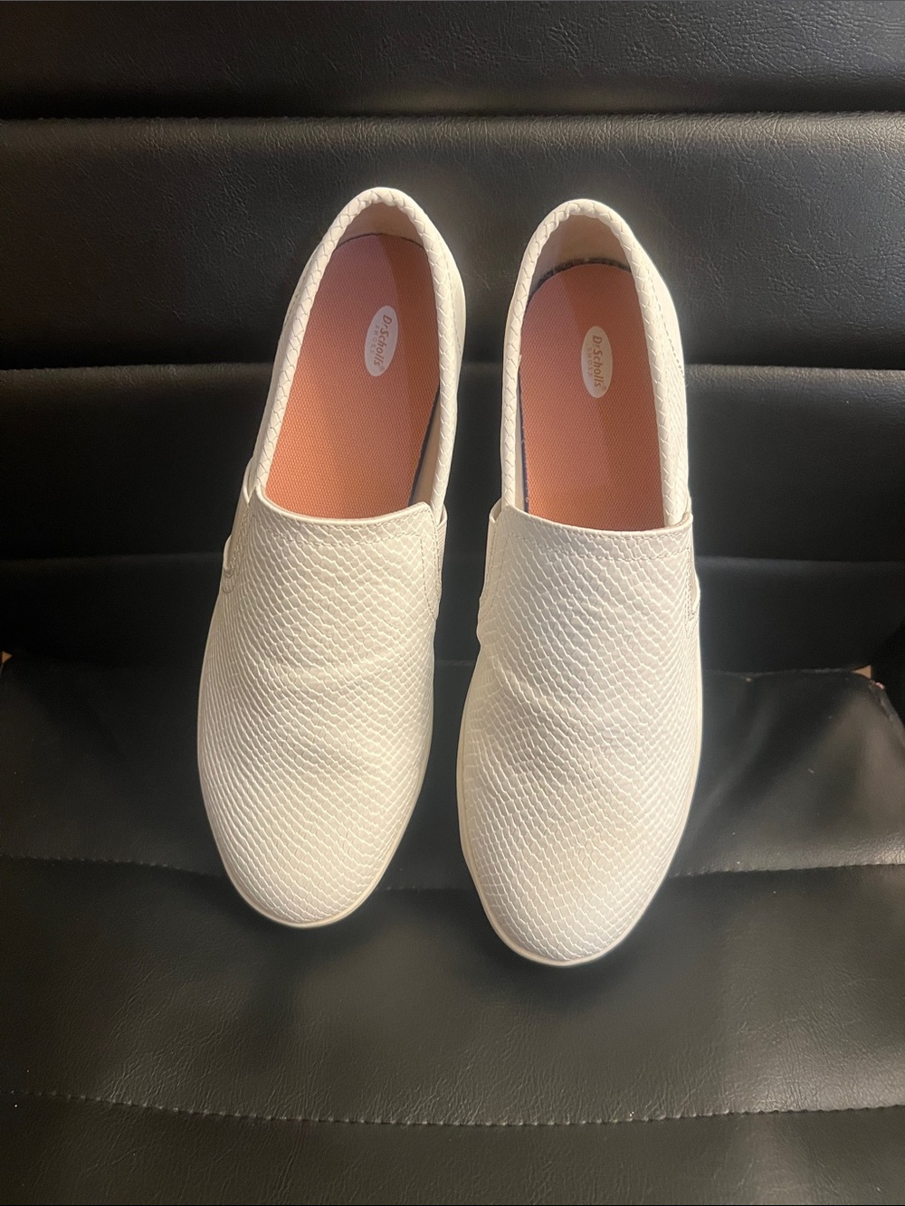 Women's White Textured Slip-On Flats - Casual Comfort